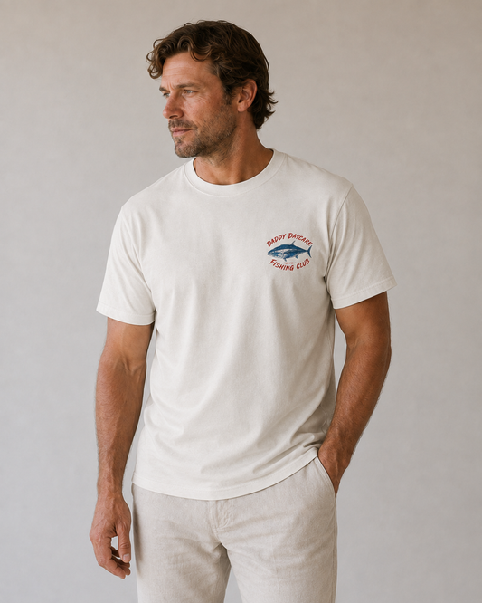 Daddy Daycare Fishing Tales Heavy Faded Tee – Bone