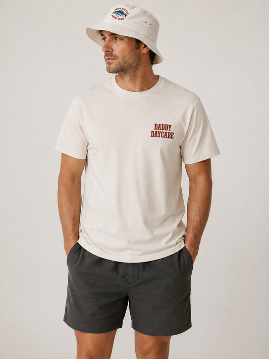 Daddy Daycare Fishing Tales Bucket Hat - Ecru
