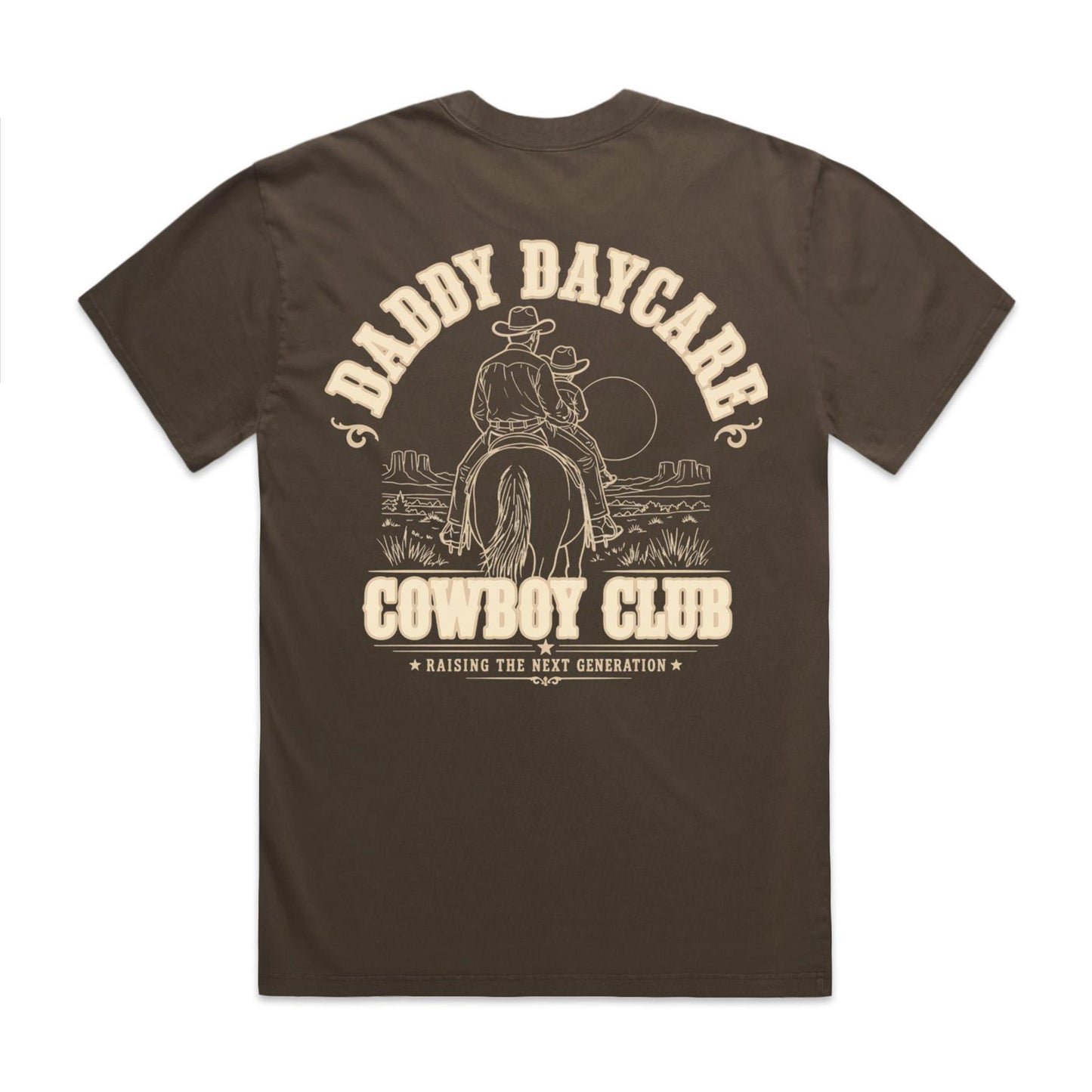 Daddy Daycare Cowboy Club Heavy Faded Tee – Faded Brown