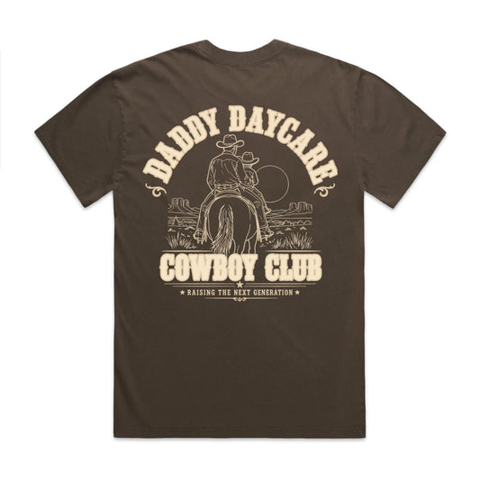 Daddy Daycare Cowboy Club Heavy Faded Tee – Faded Brown