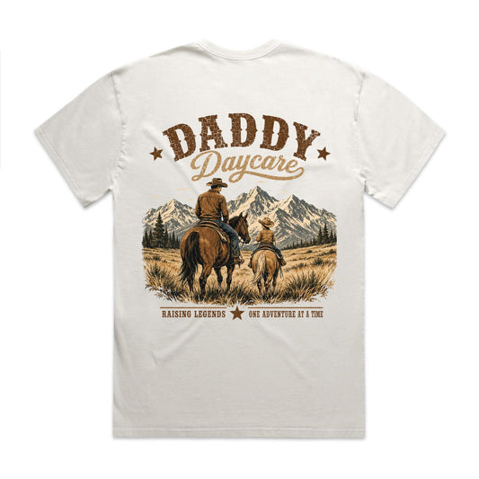Daddy Daycare Heavy Faded Bone Western Tee