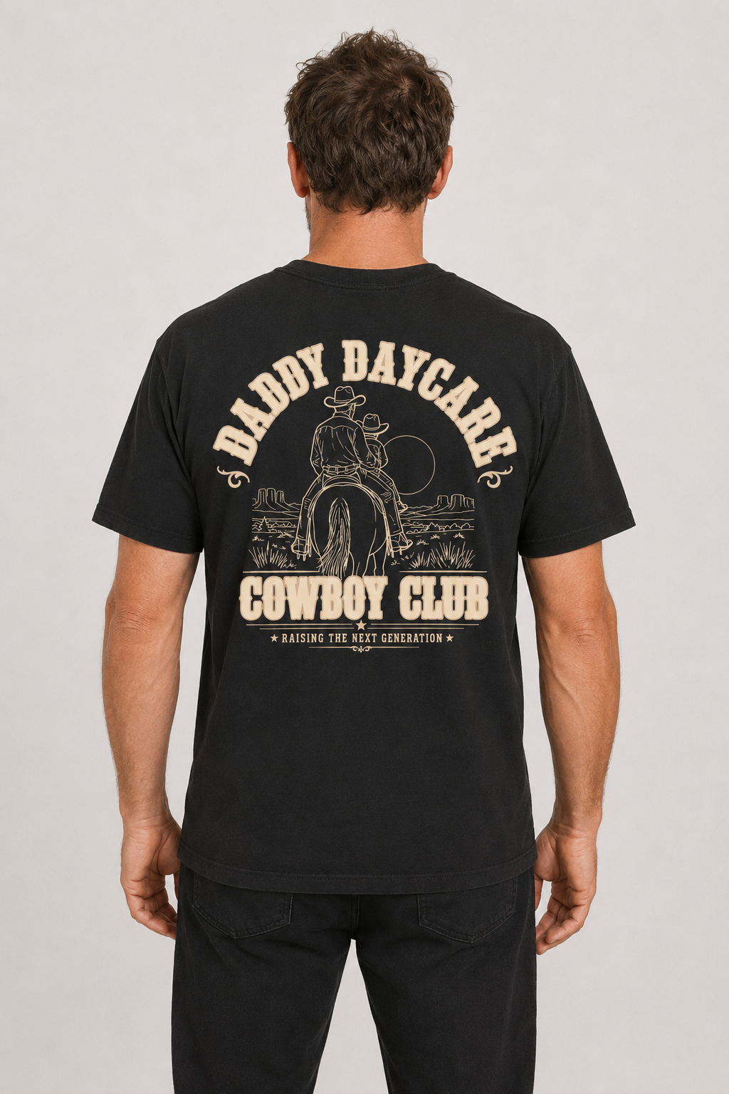 Daddy Daycare Cowboy Club Heavy Faded Tee – Faded Black