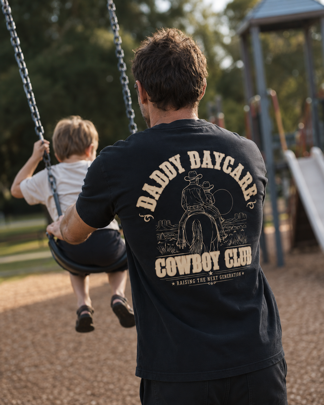 Daddy Daycare Cowboy Club Heavy Faded Tee – Faded Black