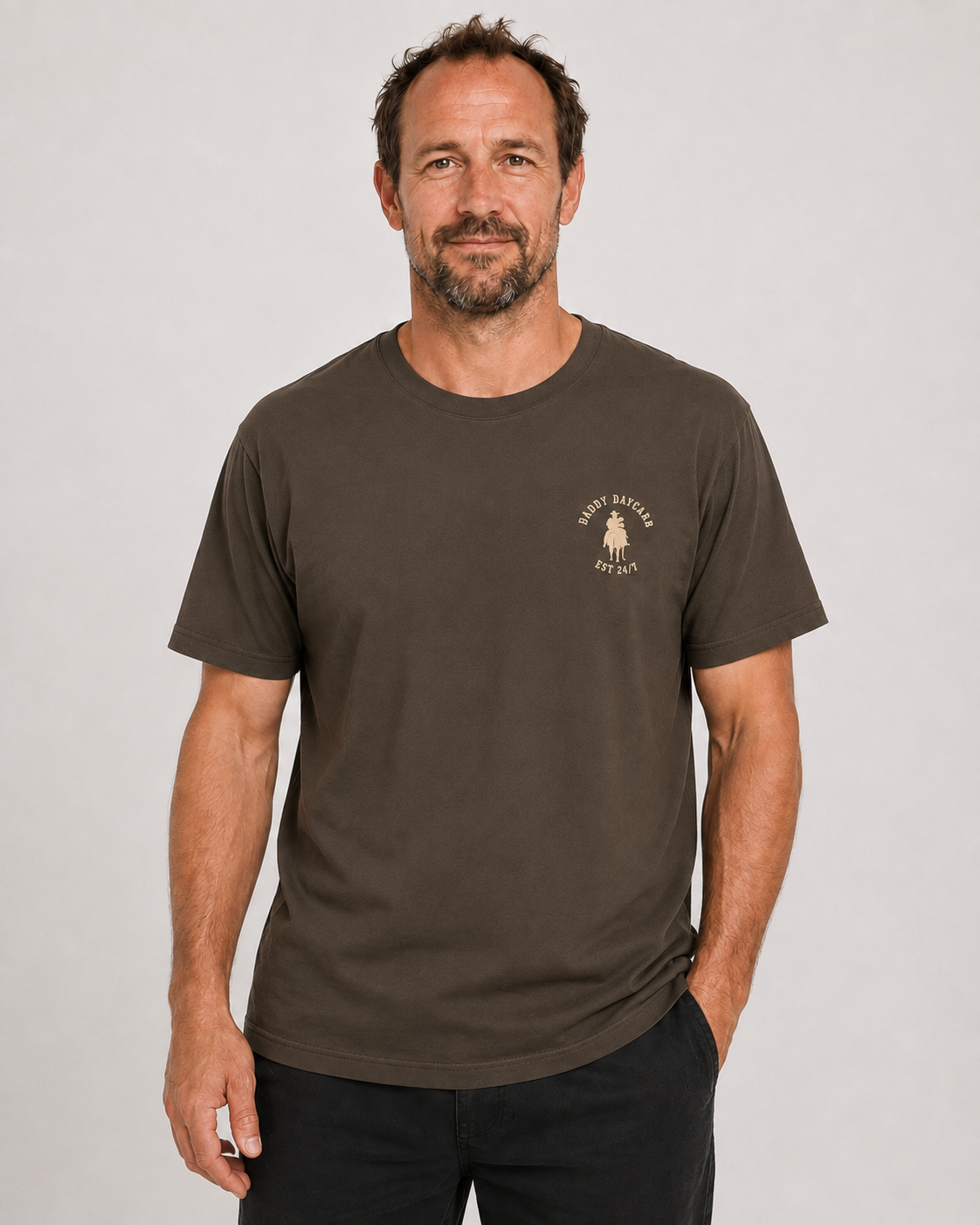 Daddy Daycare Cowboy Club Heavy Faded Tee – Faded Brown