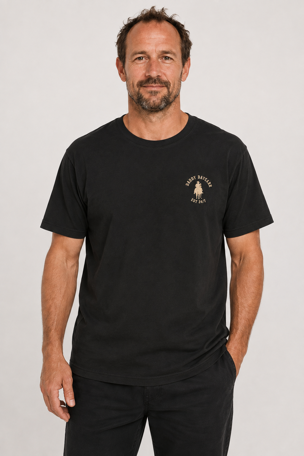 Daddy Daycare Cowboy Club Heavy Faded Tee – Faded Black