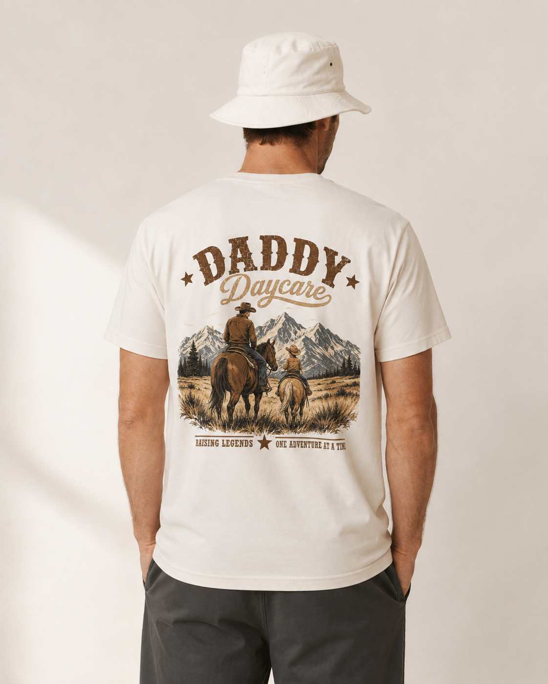 Daddy Daycare Heavy Faded Bone Western Tee