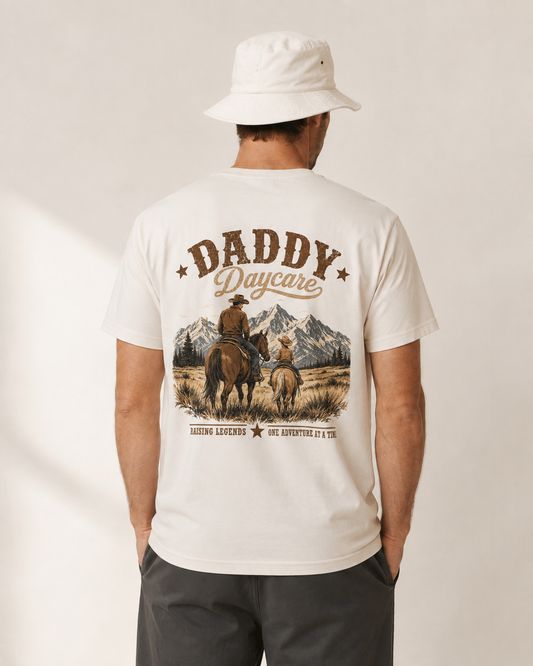 Daddy Daycare Heavy Faded Bone Western Tee
