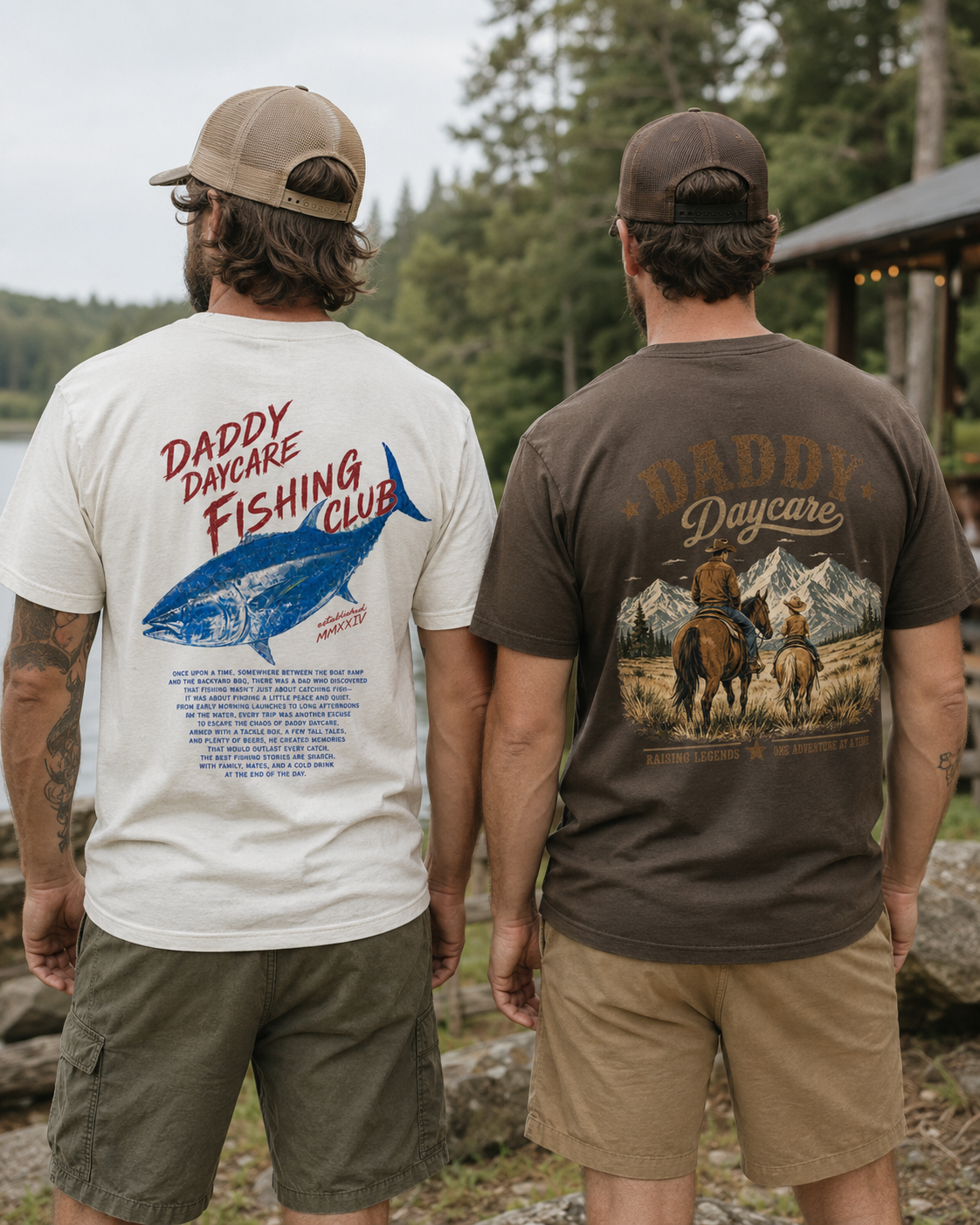 Daddy Daycare Heavy Faded Brown Western Tee