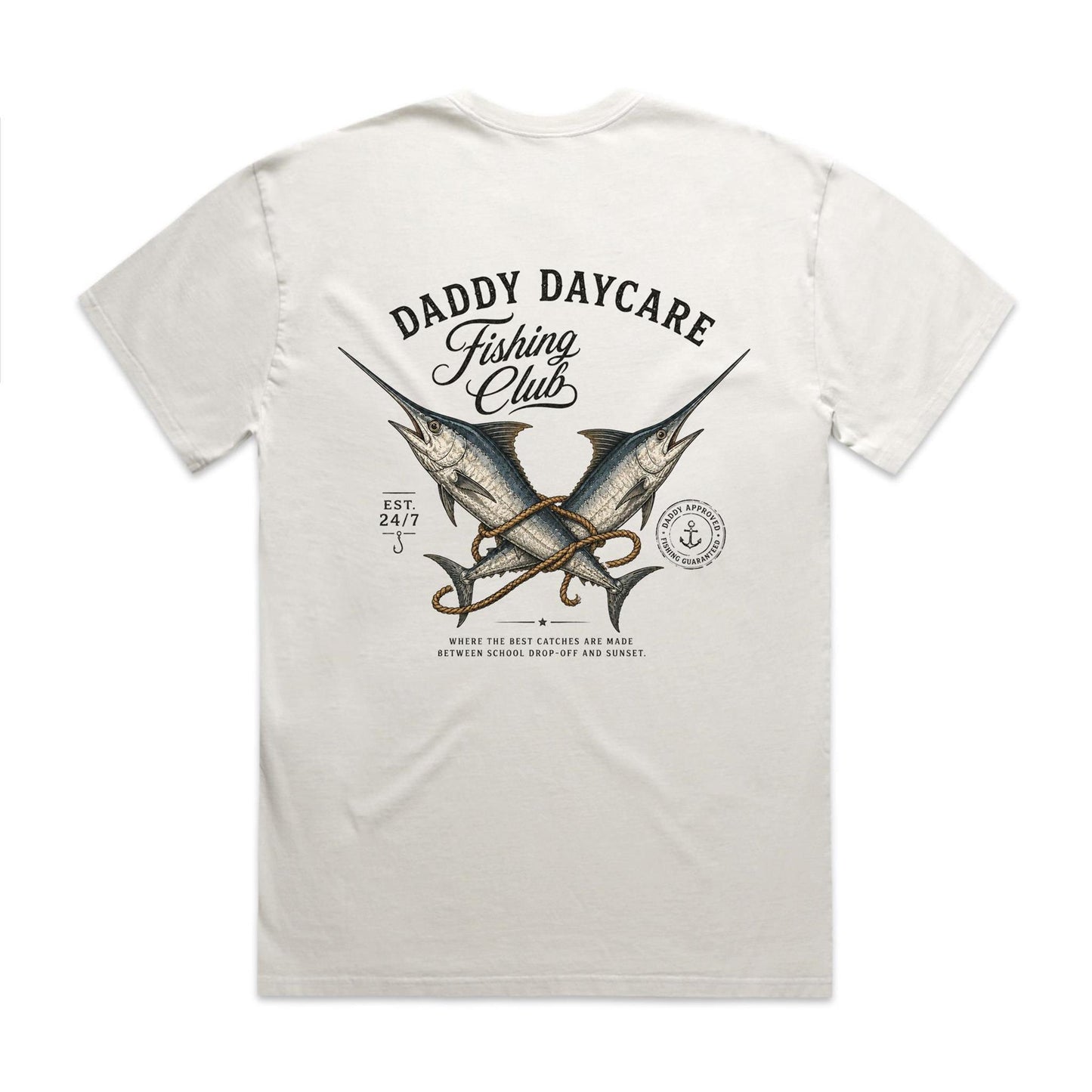 Daddy Daycare Fishing Club Heavy Faded Bone Tee