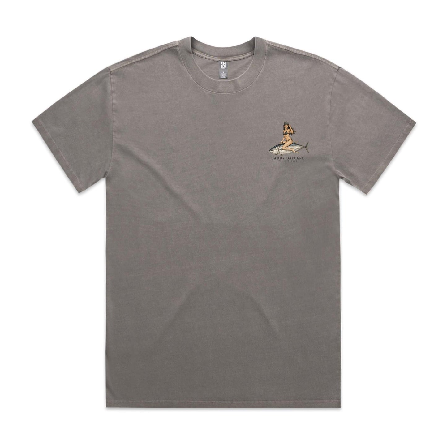 Daddy Daycare Fishing Club Heavy Faded Grey Tee