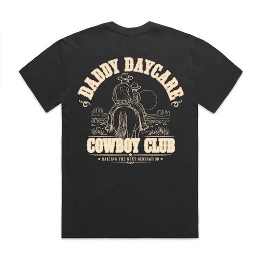 Daddy Daycare Cowboy Club Heavy Faded Tee – Faded Black