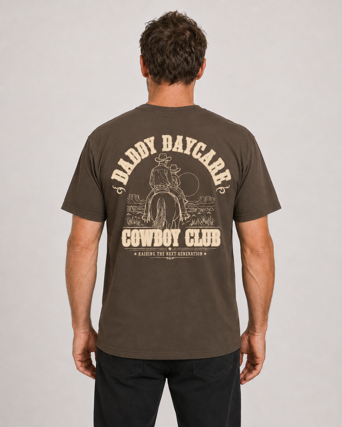 Daddy Daycare Cowboy Club Heavy Faded Tee – Faded Brown