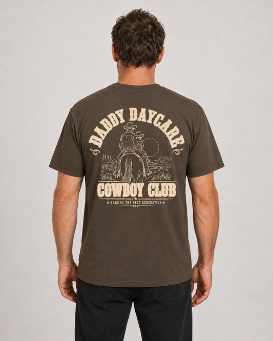 Daddy Daycare Cowboy Club Heavy Faded Tee – Faded Brown