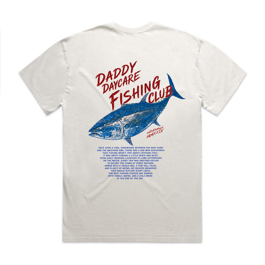 Daddy Daycare Fishing Tales Heavy Faded Tee – Bone