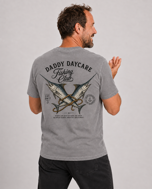 Fishing Club Heavy Faded Grey Tee