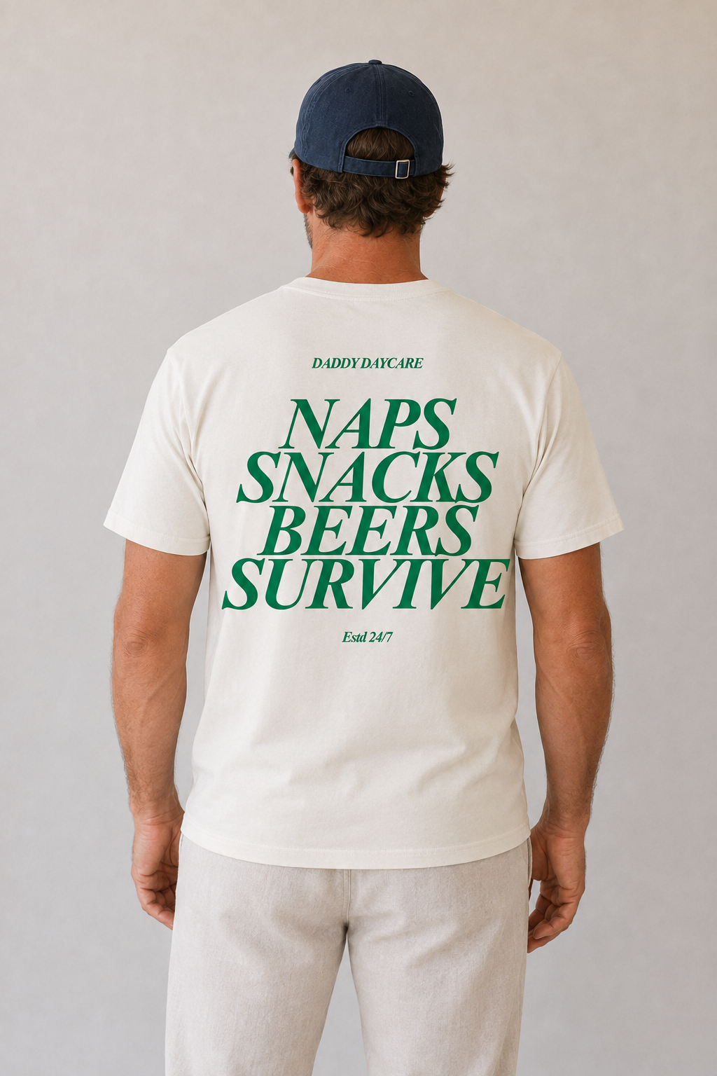 Naps, Snacks, Beers & Survive Heavy Faded Tee Green