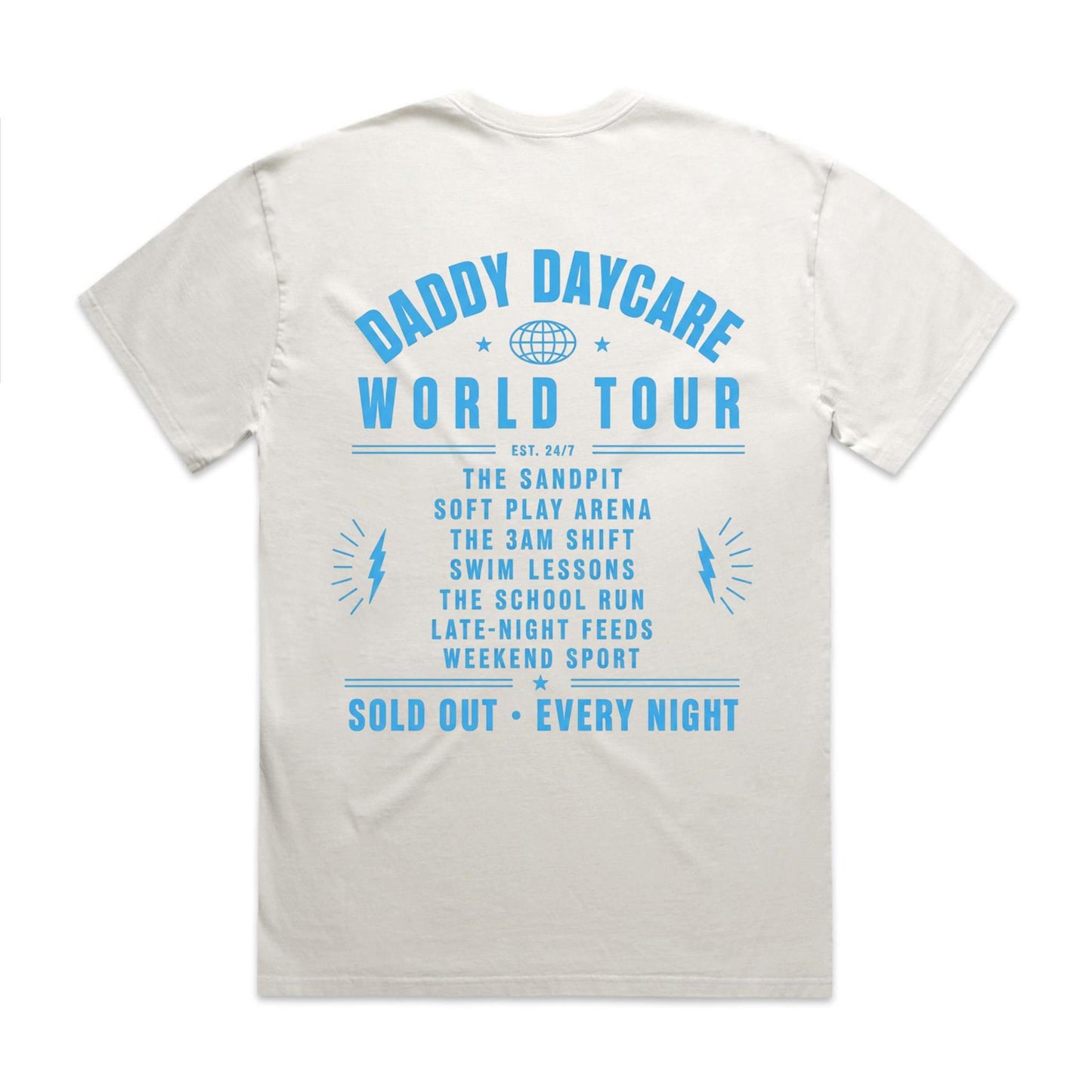 Daddy Daycare World Tour Heavy Faded Bone Tee