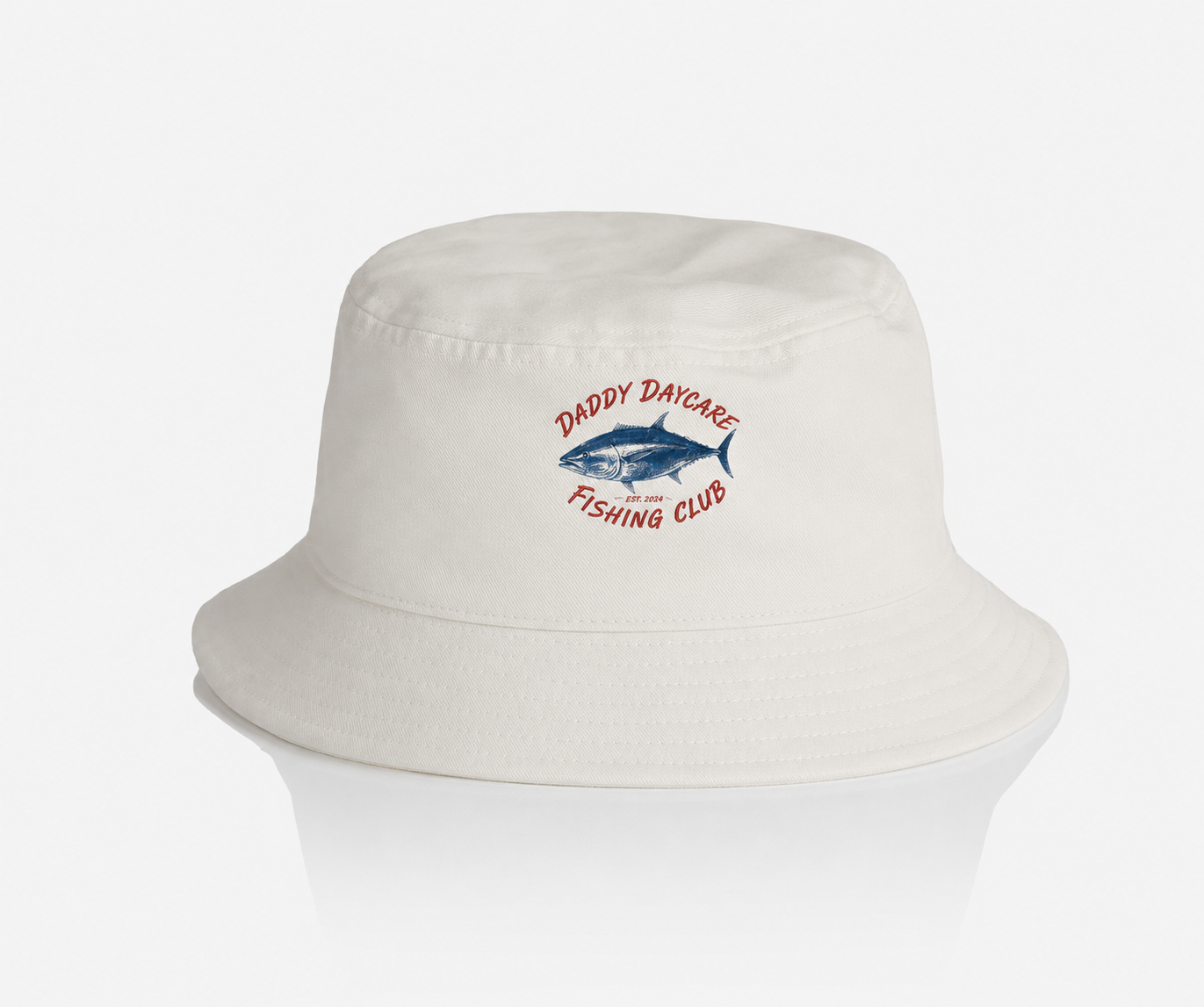 Daddy Daycare Fishing Tales Bucket Hat - Ecru