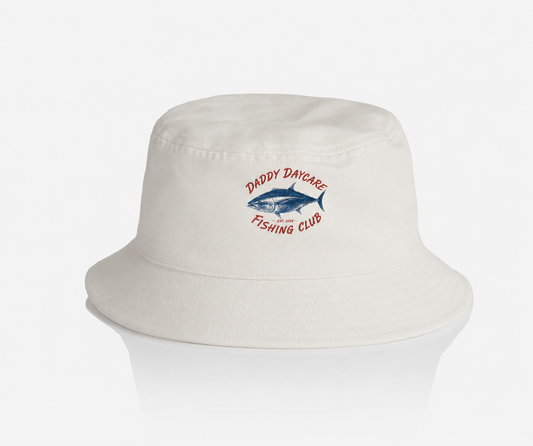 Daddy Daycare Fishing Tales Bucket Hat - Ecru