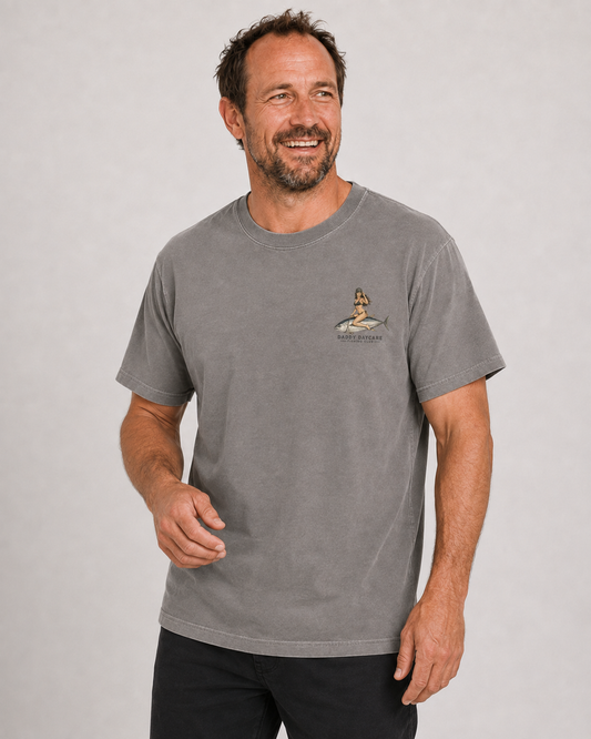 Daddy Daycare Fishing Club Heavy Faded Grey Tee
